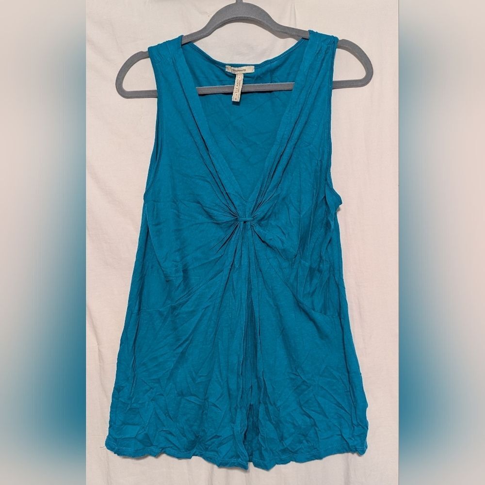 Old Navy Turquoise Twist-Front Tank Top